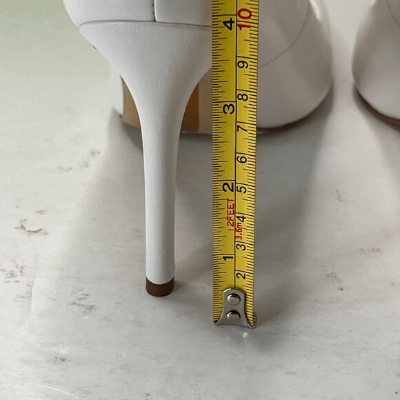 Sam Edelman Hazel Suede Pointed Toe Pump White Women's 7.5M Tried On - Picture 8 of 11